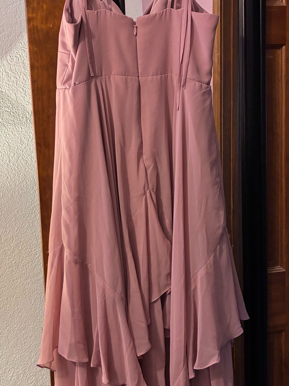 Azazie Dusty Rose High-Low Ruffled Dress - Picture 5 of 7